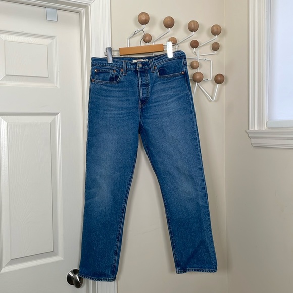 Levi's - Wedgie Straight High Waist Denim Pants - Blue - 30 - Picture 2 of 12